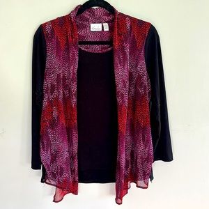 🔥 2/$8, 3/$10, 4/$12 🔥 black long sleeve with sheer false tunic